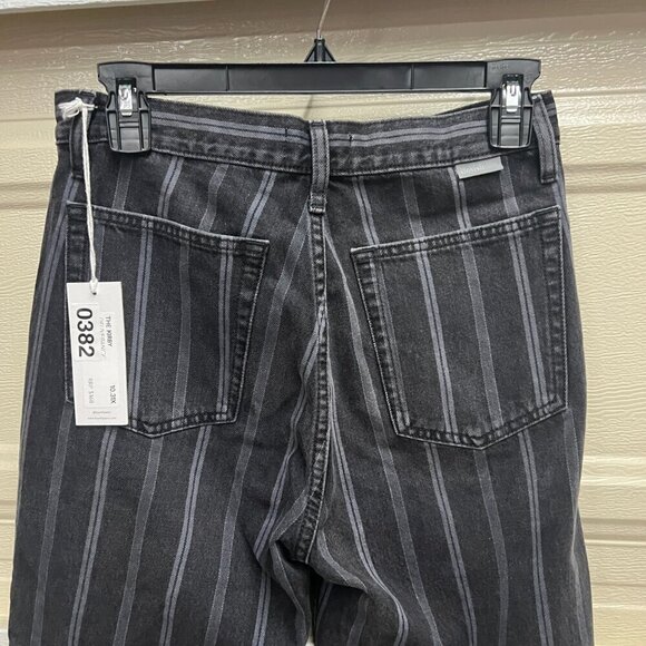 Boyish KIRBY Womens Stripe Straight Leg Jean Sz 26 in DELIVERANCE Black White - Picture 5 of 10